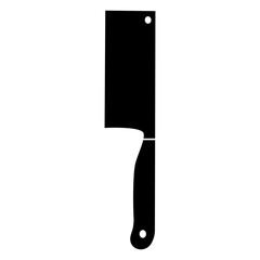 Kitchen knife icon black silhouette on white background