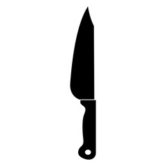Kitchen knife icon black silhouette on white background