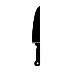Kitchen knife icon black silhouette on white background