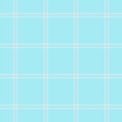 Tradition fabric tartan pattern, smooth plaid textile background. Contour texture check vector seamless in light and cyan colors.