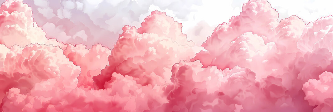 Pink Rose white coudy skyscape banner image