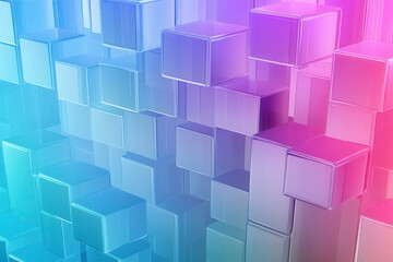 Obraz premium Gradient frosted glass, cube, geometric, trending tech feel gradient color