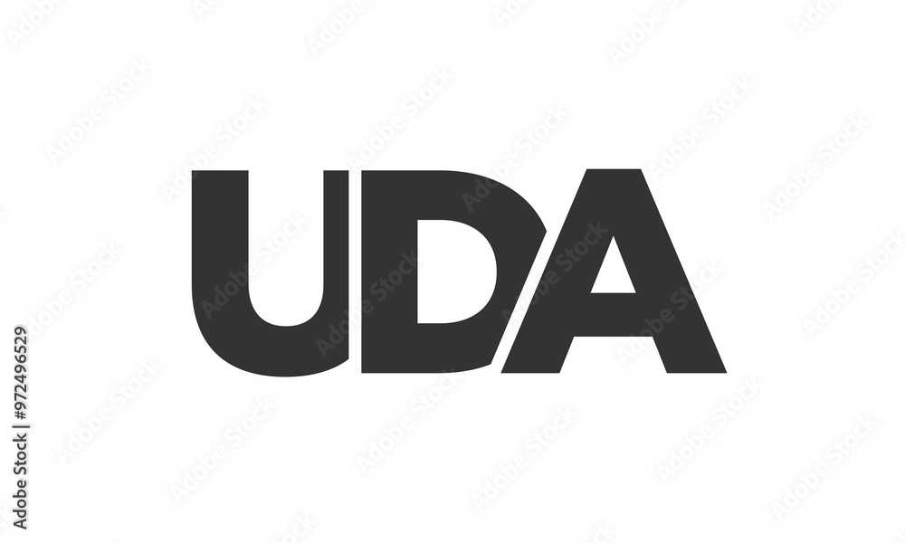 Poster uda logo design template with strong and modern bold text. initial based vector logotype featuring s