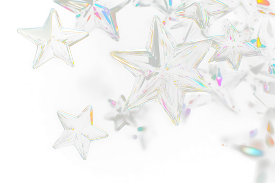 High-Resolution Glass Star Shape Isolated on White