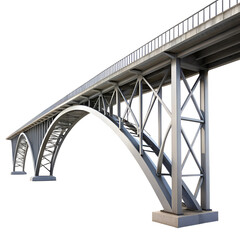 Obraz premium A modern steel bridge showcasing elegant architecture and robust engineering, perfect for urban landscape photography.