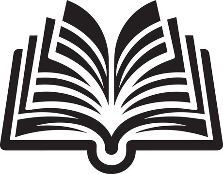 recommend clip art: Opened book with pages fluttering silhouette simple vector