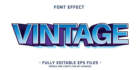 vintage 3d text effect style