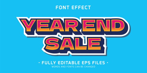 year end sale text effect in vibrant color