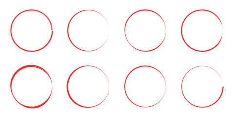 Set of grunge circle highlight frames, design element, blank border frame