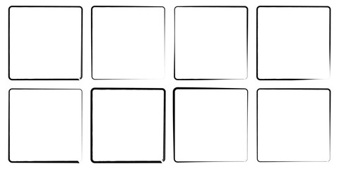 Set of grunge square frames, design element, blank border frame
