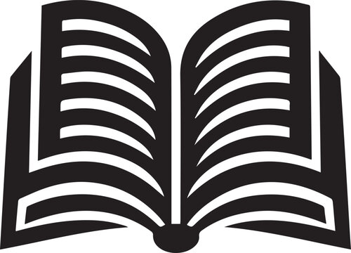 recommend clip art: Opened book with pages fluttering silhouette simple vector