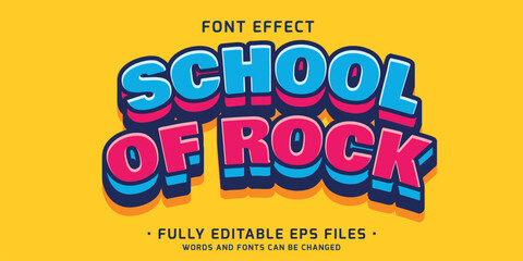 bold and vibrant 3 dimensional text effect in arch style © Bushmandesign