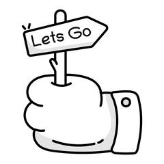 Lets go icon in sketchy style 