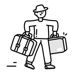 Tourist icon in sketchy style 

