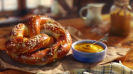 Pretzels with mustard