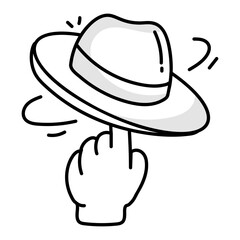 A sketchy icon of travel hat 


