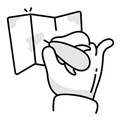 Whereabouts icon in drawing style 