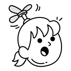 Air travel icon in doodle style
