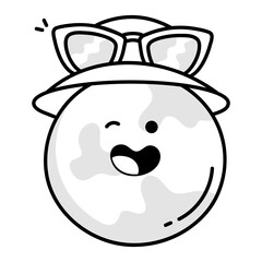 Holiday emoji icon in doddle style 