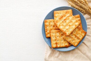 Sugar Crackers, sugar Biscuit in blue plate