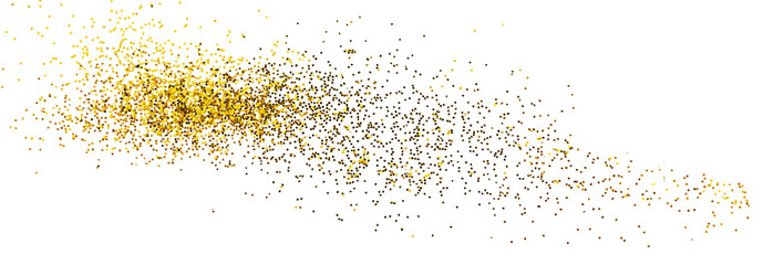 Gold glitter confetti background, Sparkling Golden dust particles. Gold sparkle splatter  with...