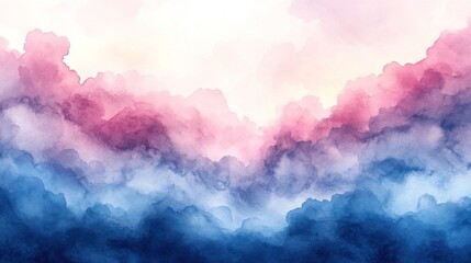 Fototapeta premium Elegant Watercolor Background with Empty Border for Creative Projects, Invitations, and Artistic Designs