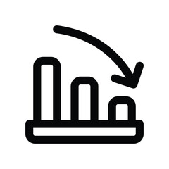 decrease icon. vector line icon for your website, mobile, presentation, and logo design.
