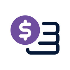 coin icon. vector dual tone icon for your website, mobile, presentation, and logo design.