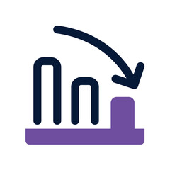 decrease icon. vector dual tone icon for your website, mobile, presentation, and logo design.