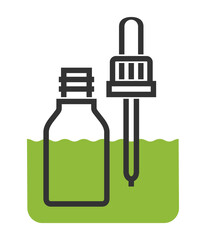 Essential Oil icon - flacon in bold line, simple but catchy