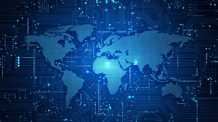 Fototapeta premium digital world map with code, ecommerce world map of the electronic and computer world Generative AI.