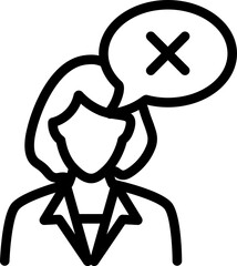 Reject Decision Line Icon