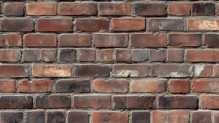 Close-up of a rustic brick wall showcasing rich textures and colors, perfect for backgrounds and architectural designs.