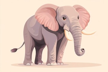 Fototapeta premium AA generative illustration of an elephant. Isolated on a solid color background.