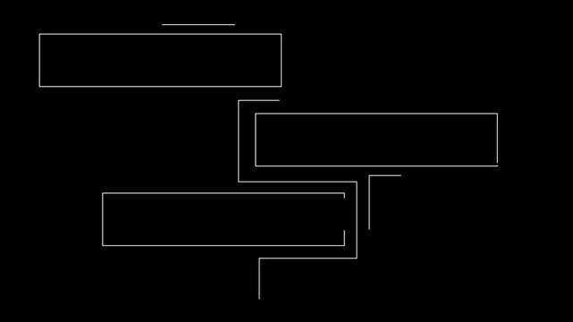 HUD frame element animation. White  on a black background 4K video