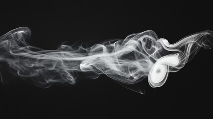 Fototapeta premium smoke steam isolated black background, White Fog or smoke on black background.
