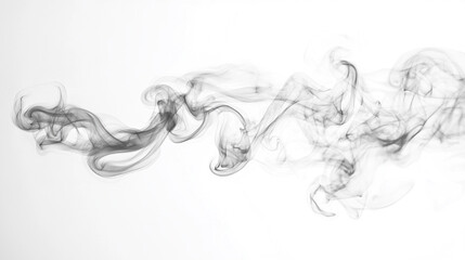 black dark smoke isolated on white, Black storm clouds with lightnings and smoke isolated on white background. 
