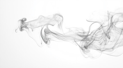 black dark smoke isolated on white, Black storm clouds with lightnings and smoke isolated on white background. 