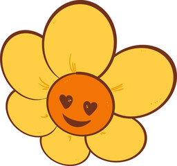 yellow flower cartoon for Halloween decoration in vector file.