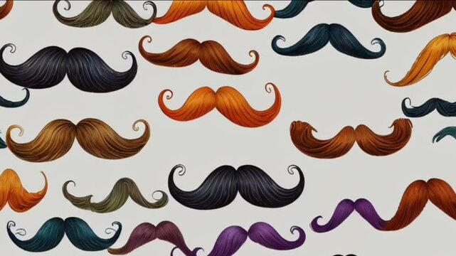 seamless pattern with mustache icons