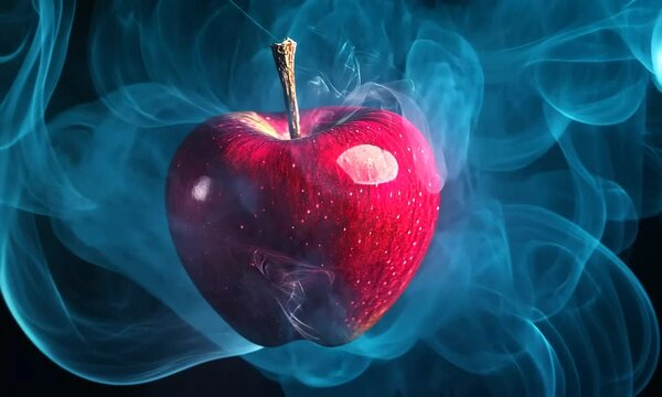 Enchanted Apple Surrounded by Smoke