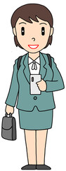 ビジネスウーマンのイラスト - OL・働く女性・女子社員・レディーススーツ