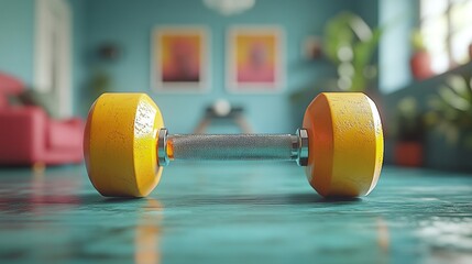3d render cartoon flexible body parts hands hol3d dumbbell isolate3d on green background physical activity at home indoor fitness exercise routine funny surrealistic clip art sport motivation