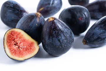Fresh figs on wooden table