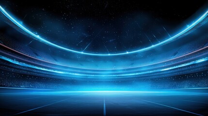 Obraz premium Innovative sports stadium with holographic displays and virtual audiences