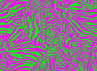 Abstract neon colored seamless pattern with texture of zebra skin imitation. High quality two toned illustration for trendy home textile, bedding, wallpaper, apparel fabric, package.