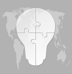 Diagram infographic for 4 steps, light bulb