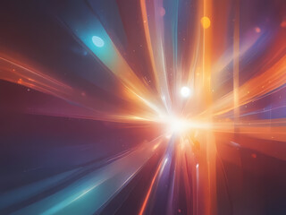 Blur glow overlay. Lens flare filter. Bokeh sunlight glare leak. Retro illumination effect. Defocused orange blue white light abstract background.