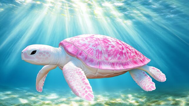 A fantasy pink turtle created using Stock technology
