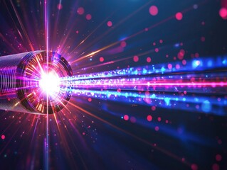 Obraz premium Into the Light Abstract Neon Explosion.